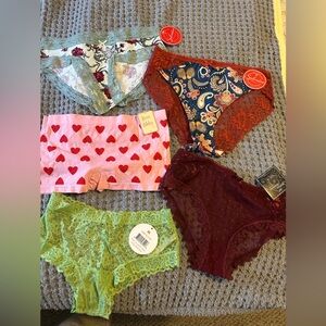 Splendies qty 5 NEW Women's Lace Panties Set - Multicolor